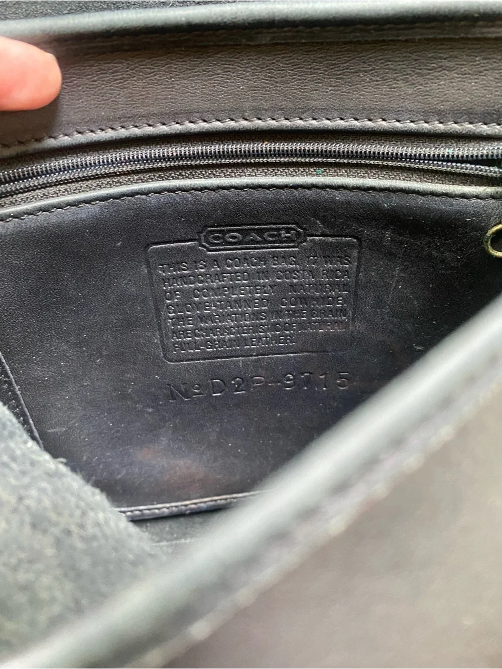 Coach Legacy Black Leather Messenger Bag 9715 with Brass-Tone Turn Lock